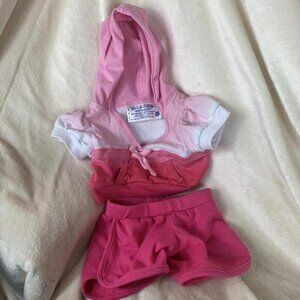 Build A Bear Cute Ombré Pink Hoodie And Pink Shorts Outfit VGC​